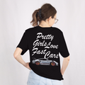 PRETTY GIRLS LOVE FAST CRAS T-SHIRT 7.7 OZ